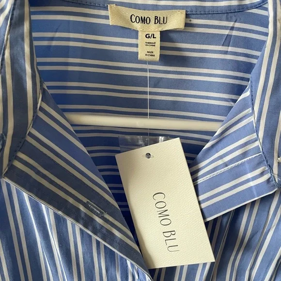 Striped blue shirt 🤍 - Picture 3 of 5